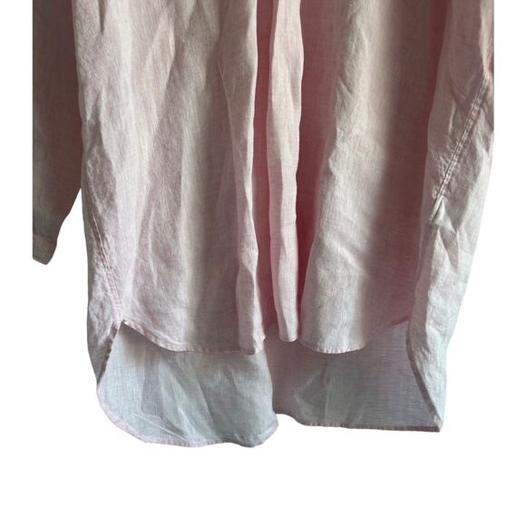 L.L. Bean Women’s Size XL 100% Linen V Neck Tunic Blouse Pink - Picture 5 of 7